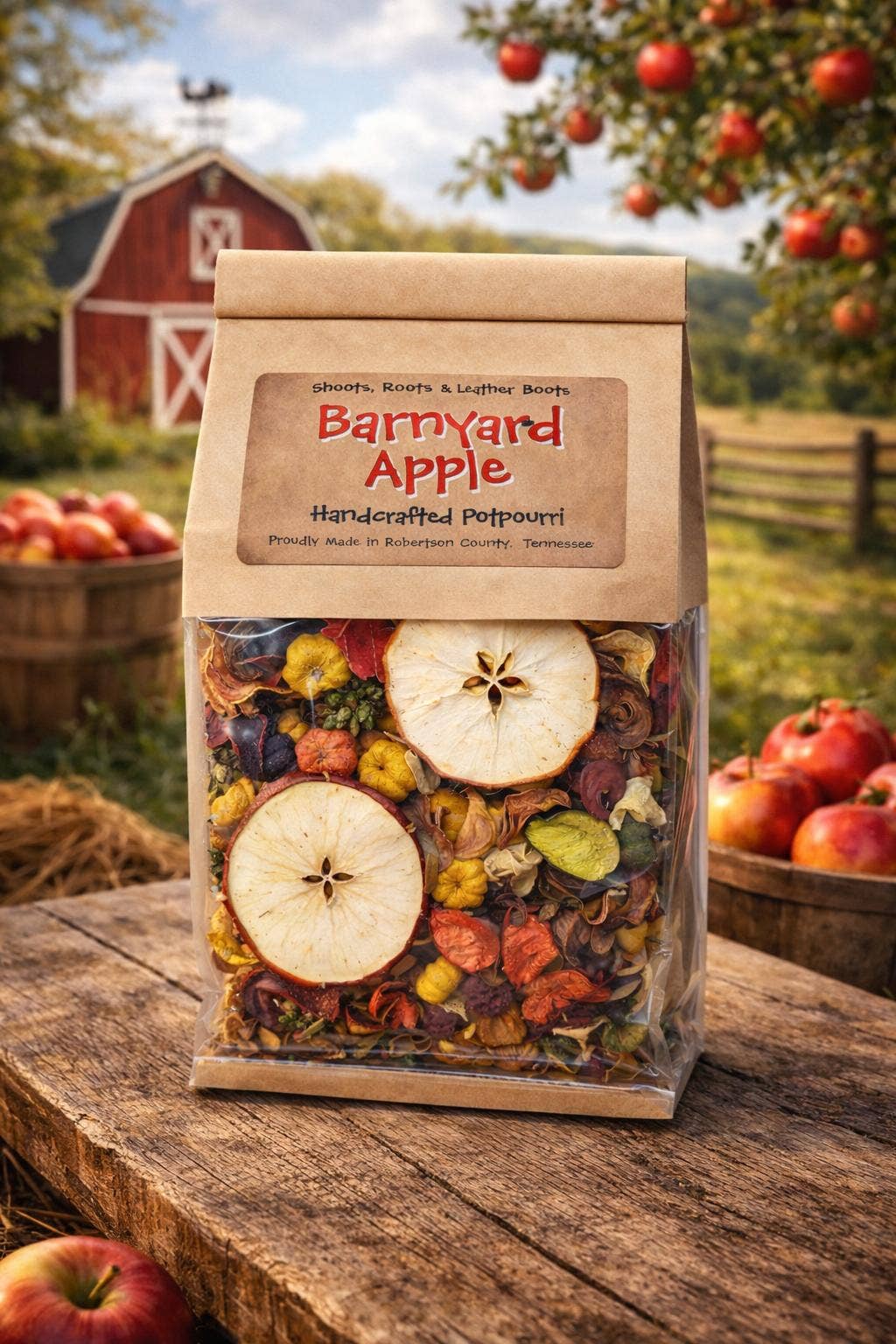 Barnyard Apple & Cinnamon Handcrafted Potpourri.