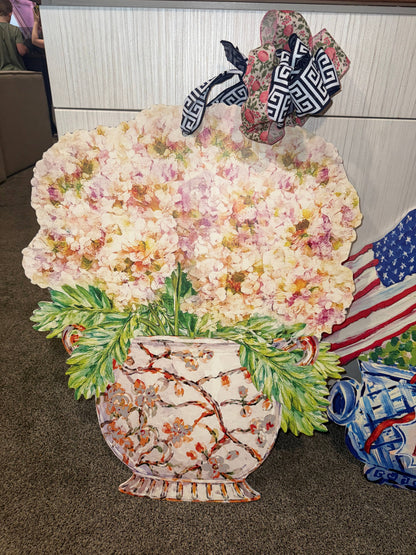LARGE Designer Hydrangeas Ginger Jar Door Hanger