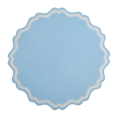 MCL23-PL3- Baby Blue Fancy Scallop Paper Placemats