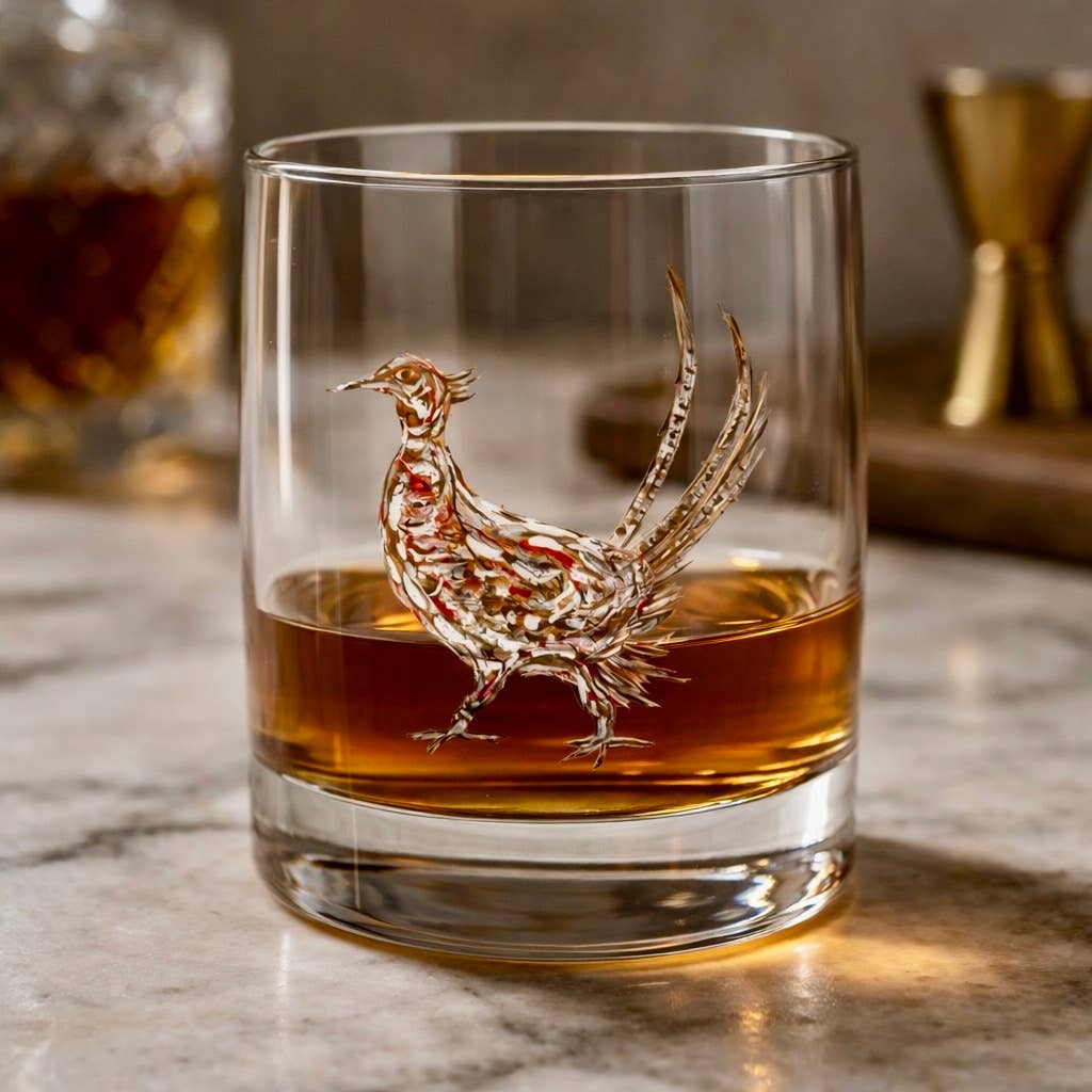 Designer Pheasant Rocks Glasses (Set of Four)