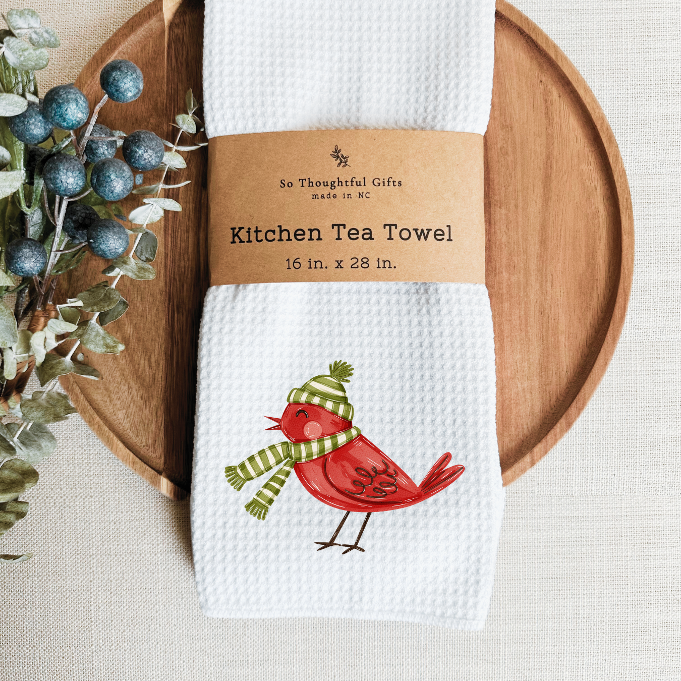 Christmas Dish Towel - Christmas Bird | Kitchen Towel