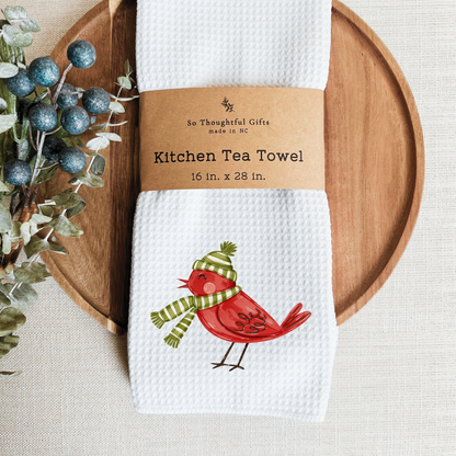Christmas Dish Towel - Christmas Bird | Kitchen Towel