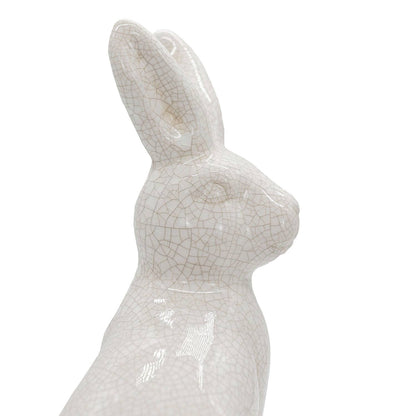 Edaline Vintage Crackle Ceramic Rabbit Bunny Figure