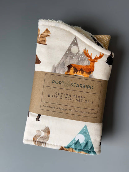 Mountain Sunset Burp Cloth, set of 2