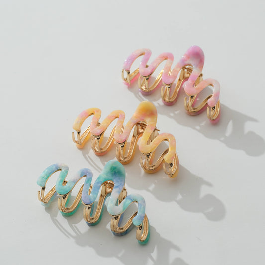 Willow Island Sun Metal Squiggle Claw Clip - Large