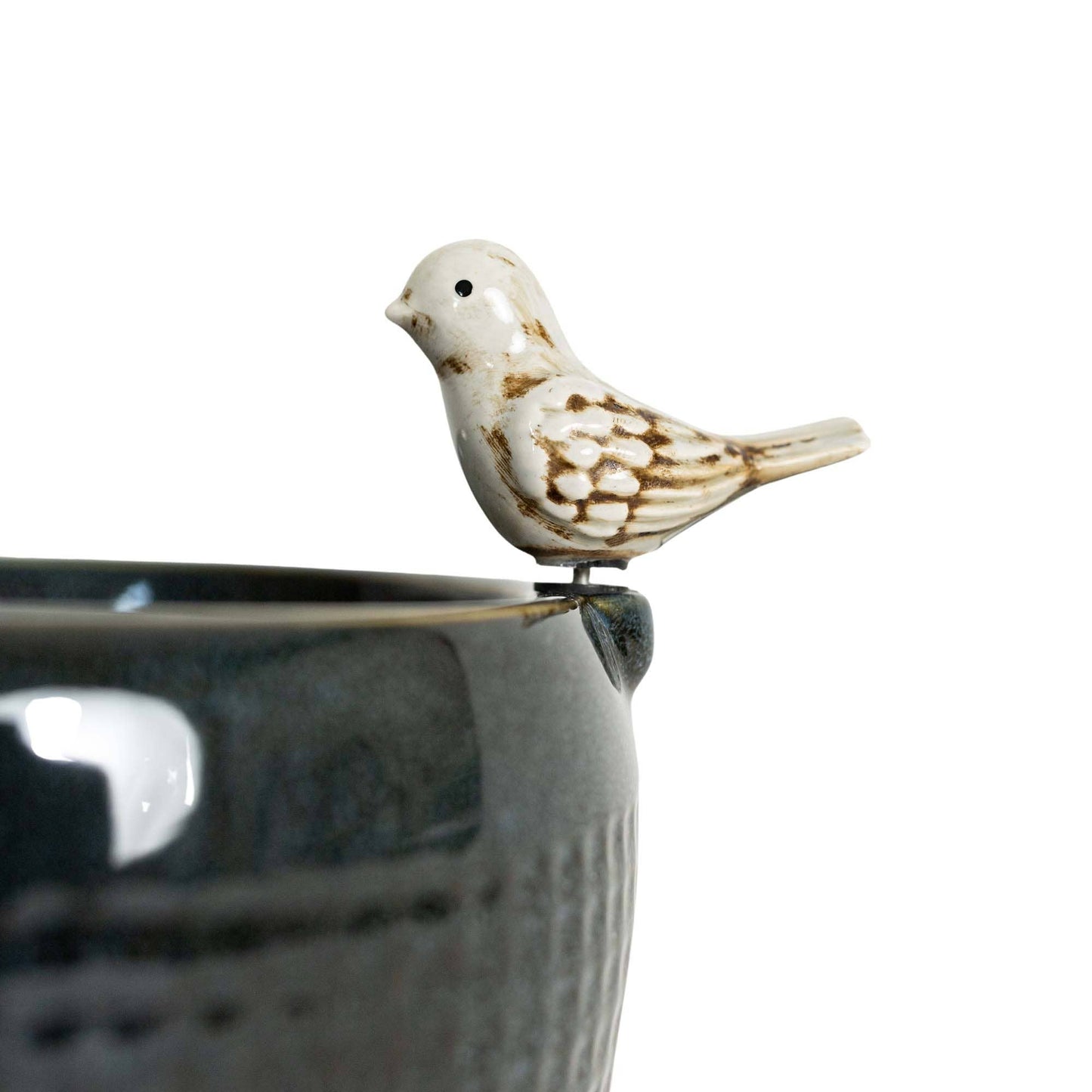 Elloise Bird Garden Ceramic Water Fountain Blue with Pump
