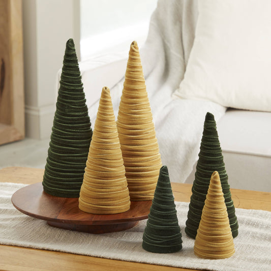 Cones Velvet Medium, Christmas 2025 Tabletop, Mantel, Gift
