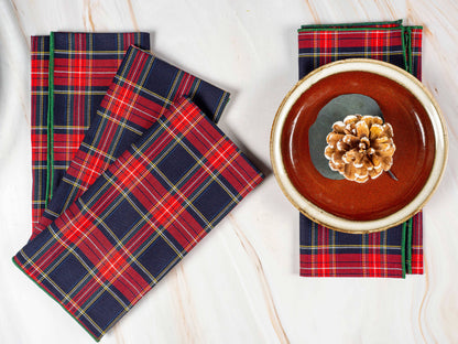 Red Tartan Cloth Napkins, set of four