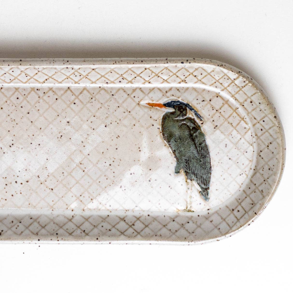 Blue Heron Pattern Handmade in Ohio Ceramic Platter