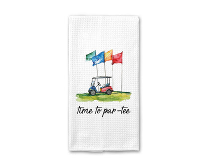 Par-tee Golf Towel, Golfing Decor, Waffle Weave Towel