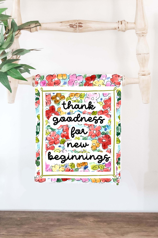 Colorful New Beginnings Floral Towel