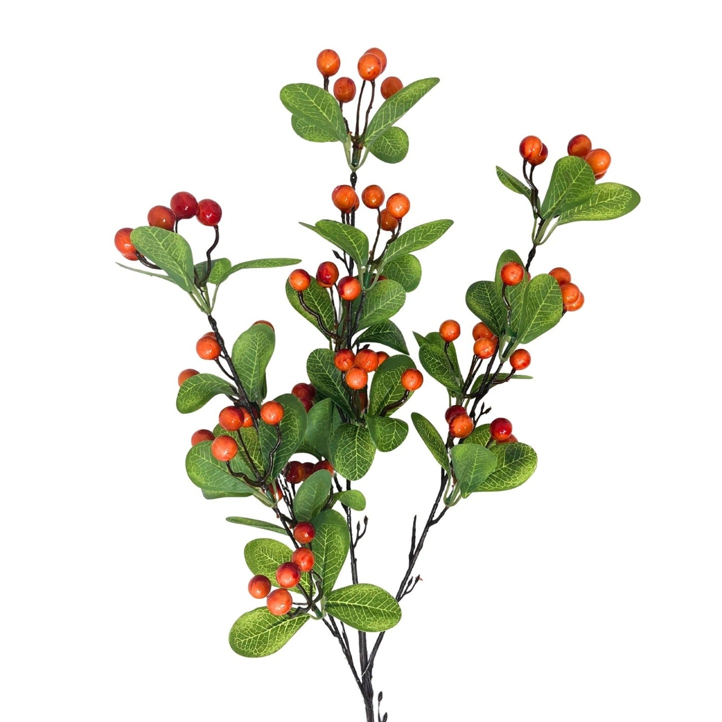 Hillside Berry Leaf Spray 40" - Orange