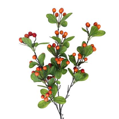 Hillside Berry Leaf Spray 40" - Orange