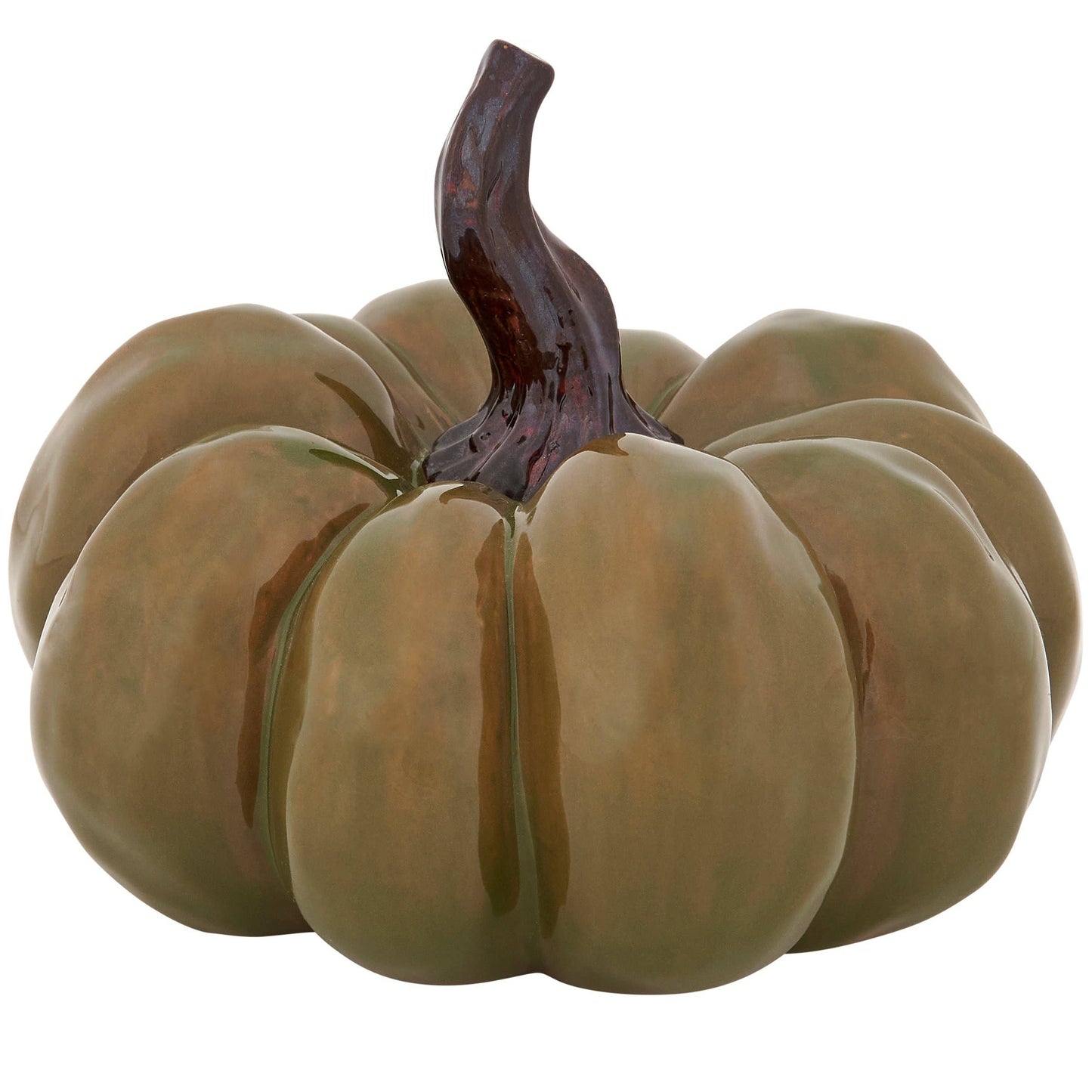 Large Green Ceramic Pumpkin