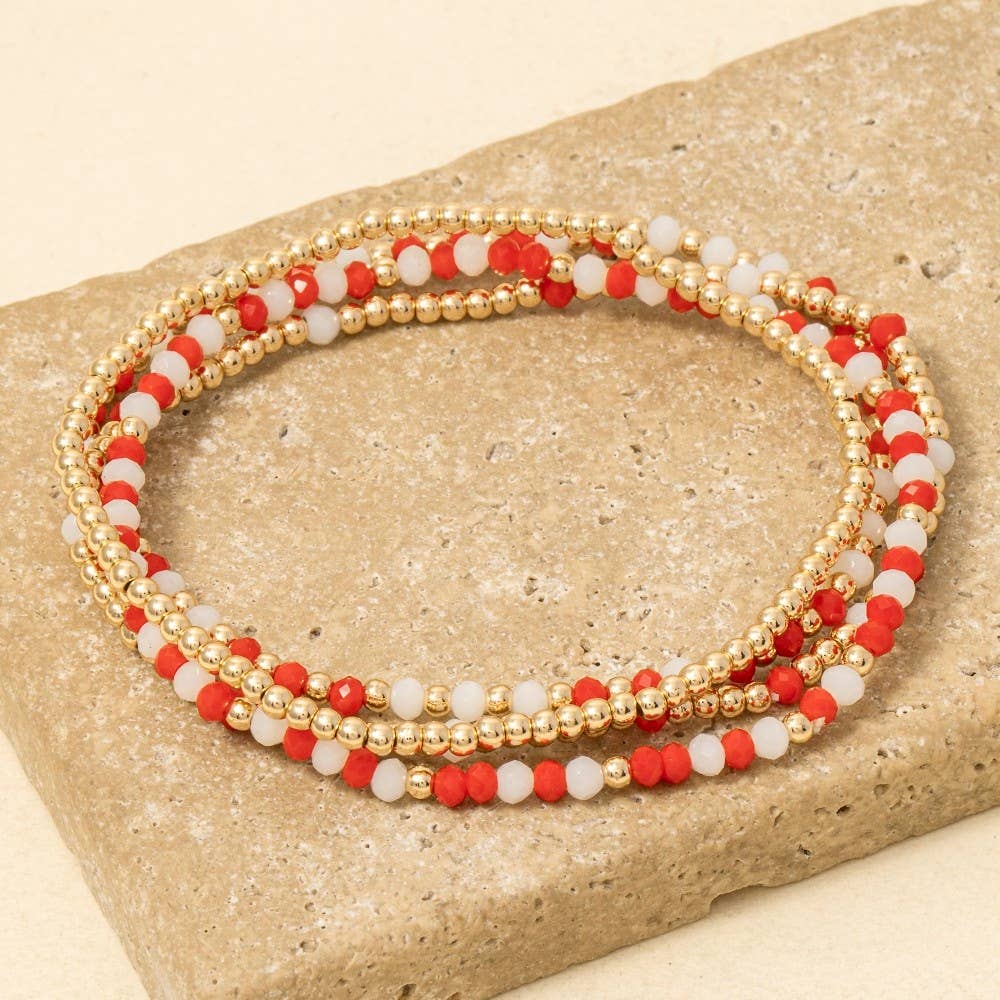 Colorful Game Day Beaded Bracelet Set