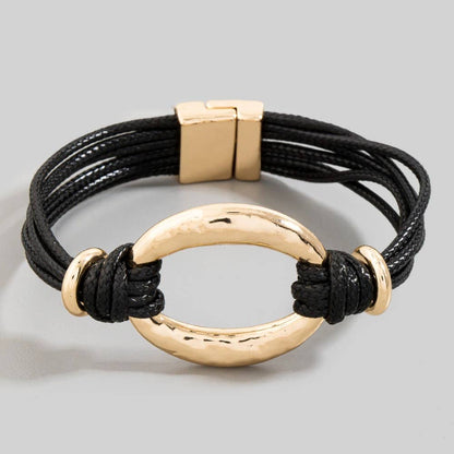 Magnetic Clasp Oval Hoop Corded Bracelet