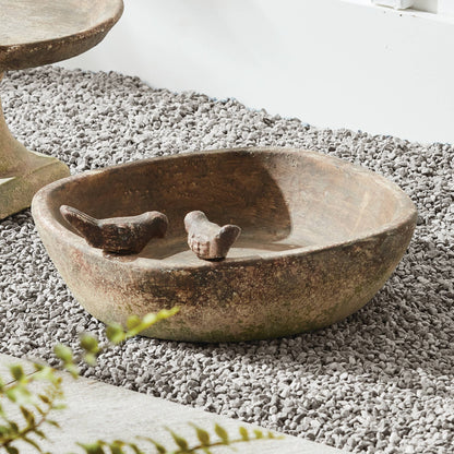 Weathered Garden Square Bird Tray