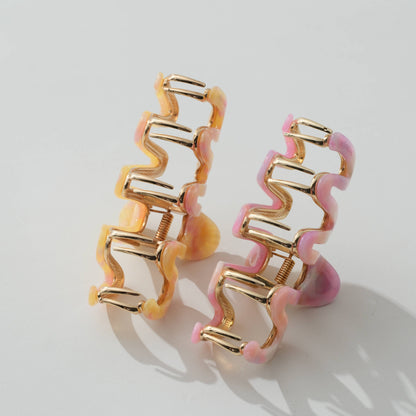 Willow Island Sun Metal Squiggle Claw Clip - Large
