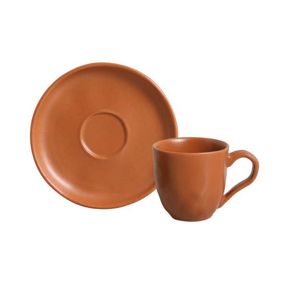 Organic Expresso coffee cup and Saucer 4.06 Oz Terracotta