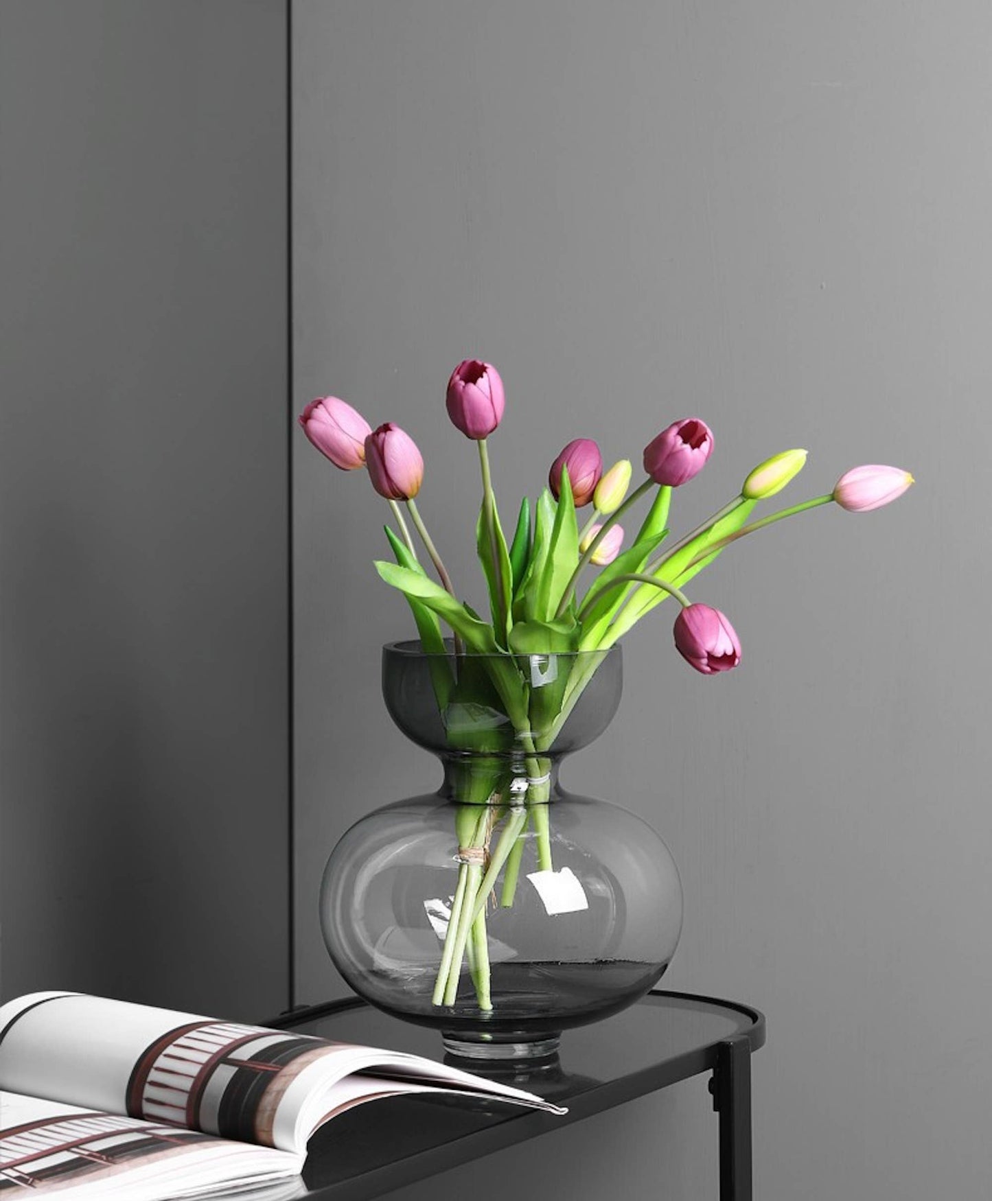 16" Real Touch Lifelike Tulip-3 flowers 2 buds