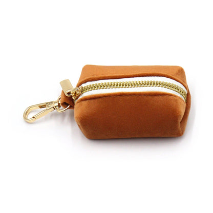 Signature Velvet Poop Bag Dispenser - Caramel