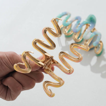 Willow Island Sun Metal Squiggle Claw Clip - Large