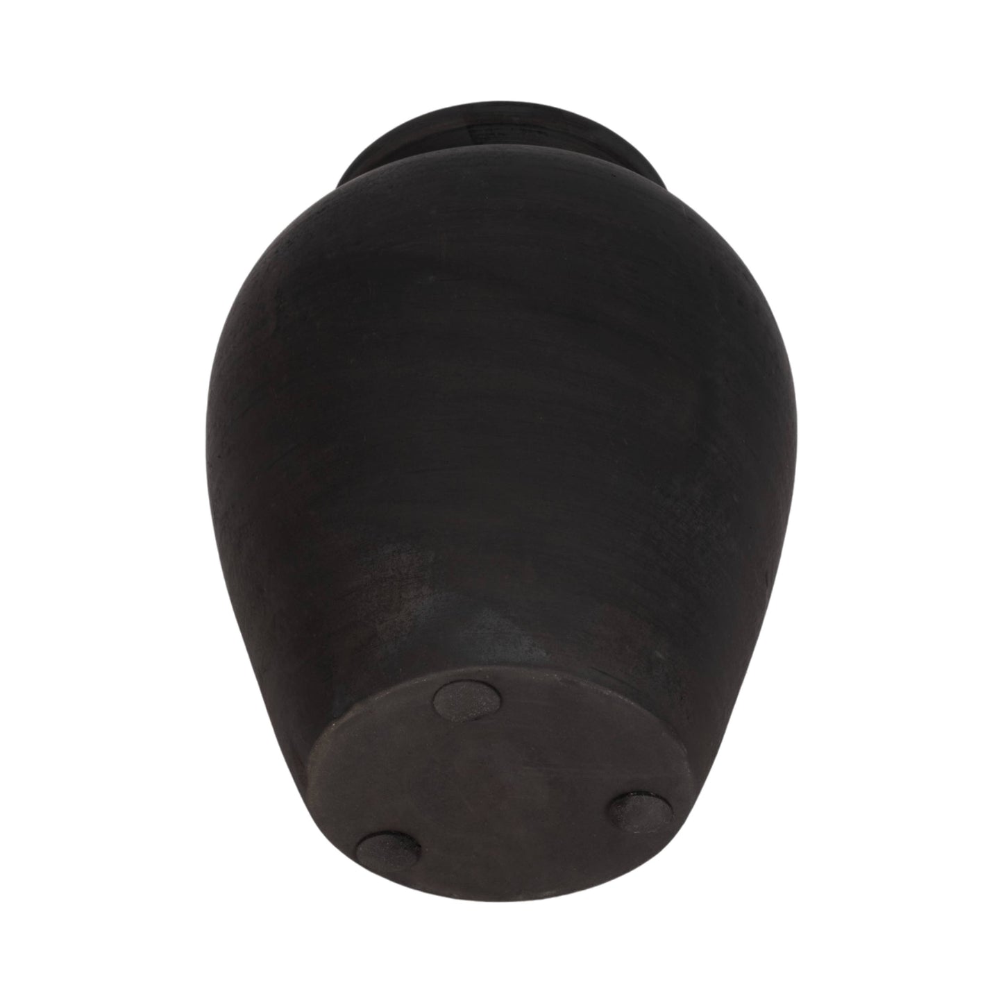 Decorative Vase - Black Ceramic Round Pottery Jug, 10 in.