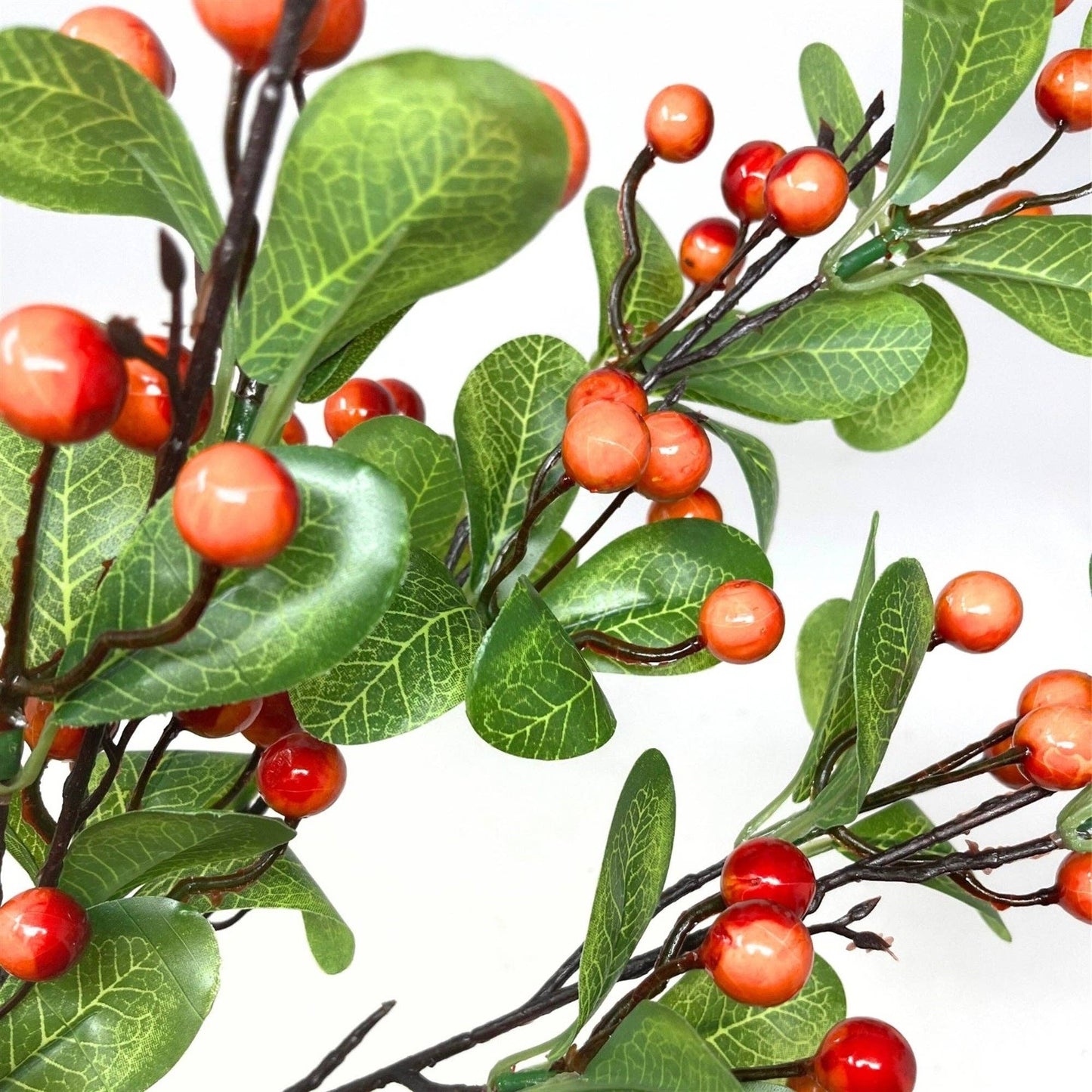 Hillside Berry Leaf Spray 40" - Orange