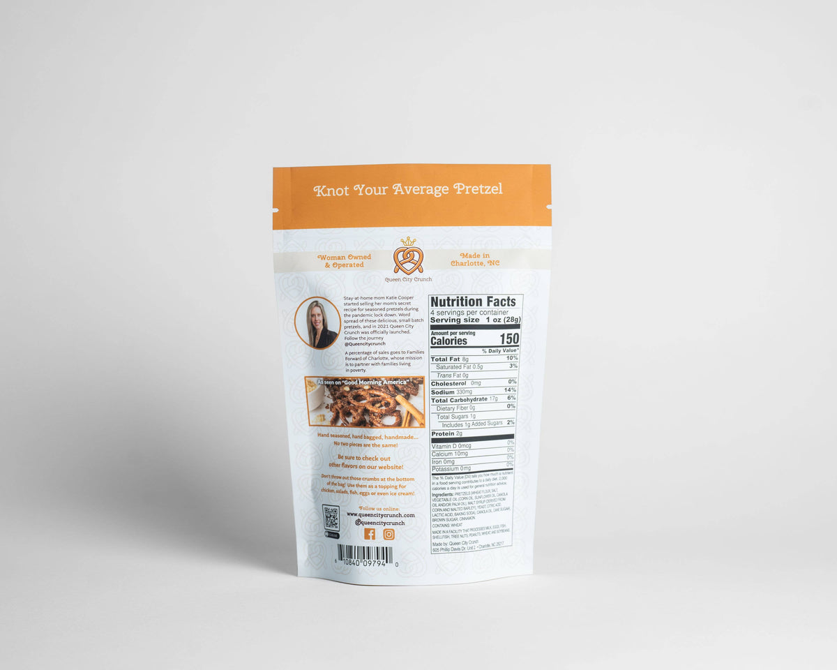 Cinnamon Sugar pretzels 4oz snack