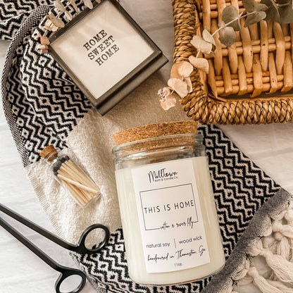 This Is Home Soy Candle-100% Natural Soy Wax | Wooden-Wick Candles | Clean-Burning & Long-Lasting