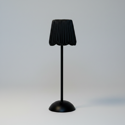LED104 LED USB Lamp - Scalloped Rattan Shade - Black 4.25" x 4.25" X  14.25" PK 4