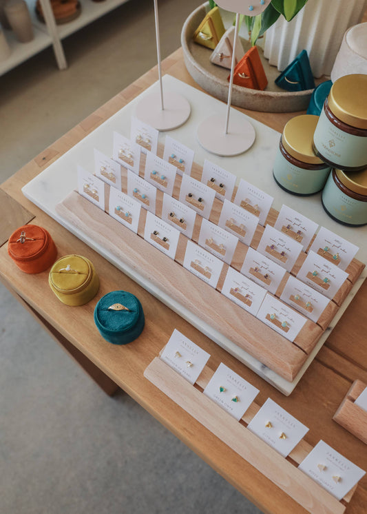Wooden Earring Horizontal Display Board