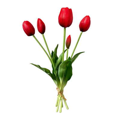 16" Real Touch Lifelike Tulip-3 flowers 2 buds