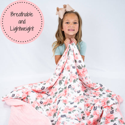 Pretty in Peony Baby Toddler Muslin Blanket