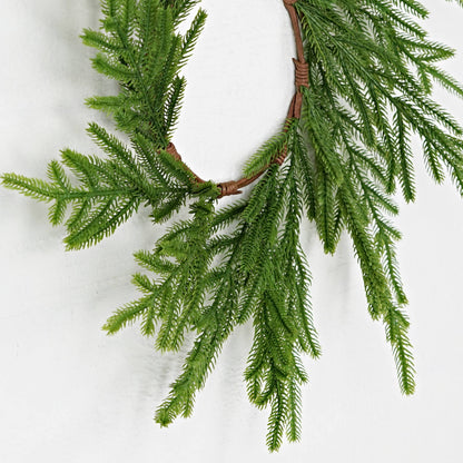31853- 17in(6.5)Wreath-Soft touch Evergreen Norfolk Pine