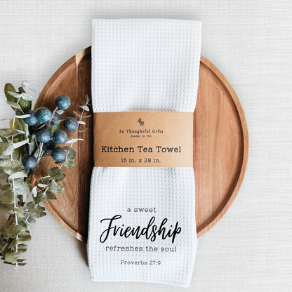 Scripture Dish Towel - Proverbs 27:9 | Kitchen Towel Friendship
