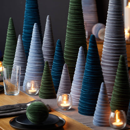 Cones Velvet Medium, Christmas 2025 Tabletop, Mantel, Gift