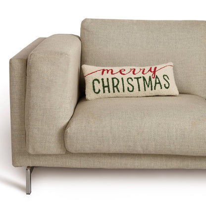 Merry Christmas Hook Pillow - Velvet Backing