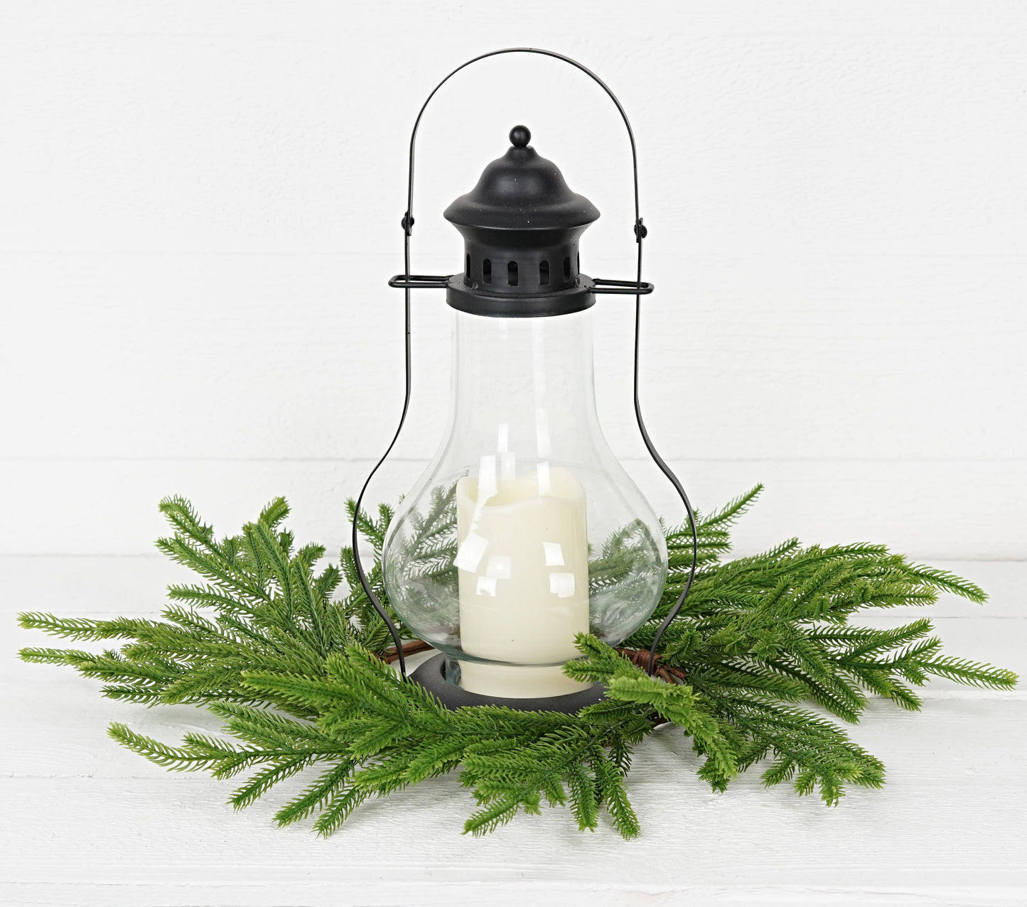 31853- 17in(6.5)Wreath-Soft touch Evergreen Norfolk Pine