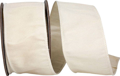 Dupioni Supreme Wired Edge, Ivory, 2-1/2 In, 10 Yards