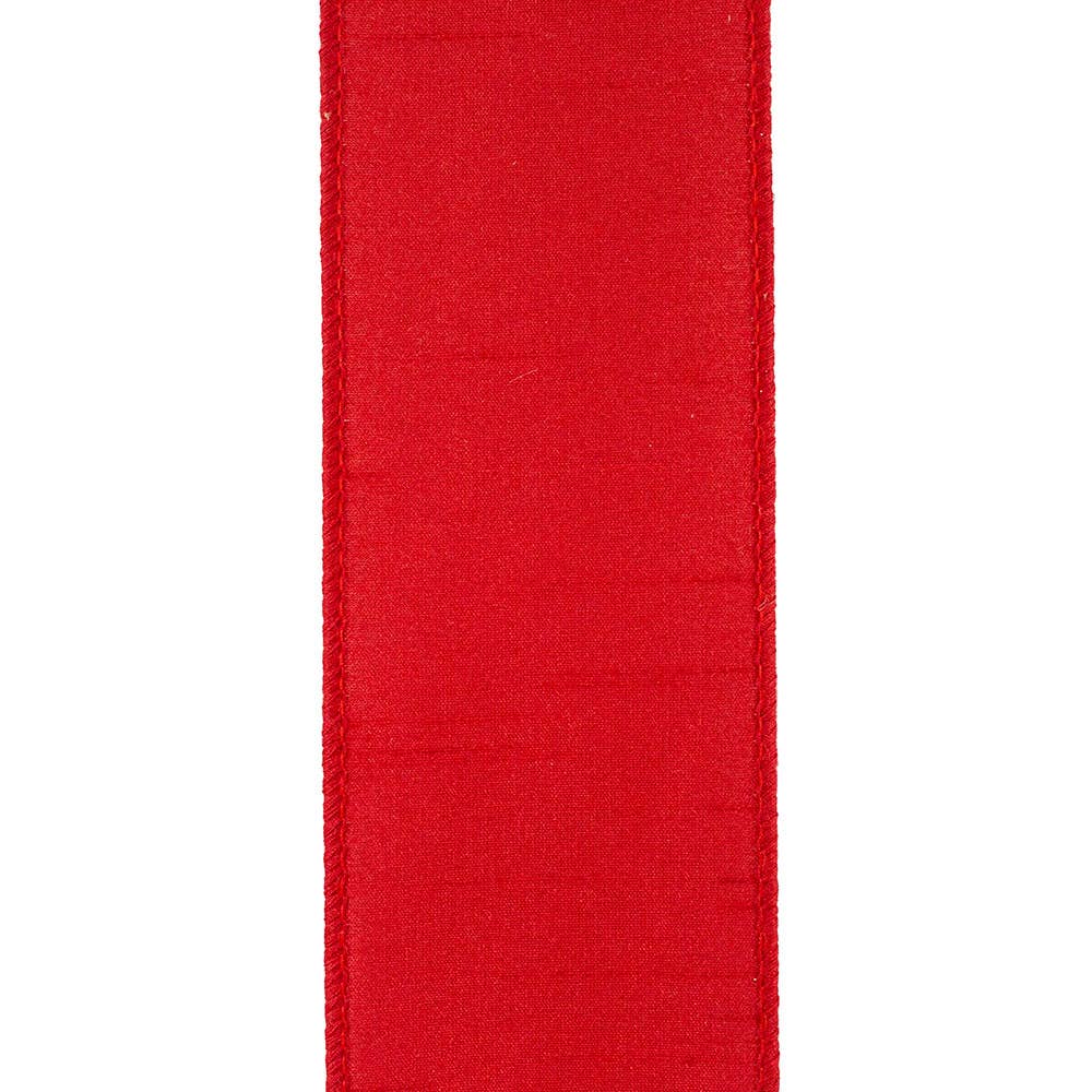 Dupioni Supreme Wired Edge, Red, 2-1/2 In, 10 Yards