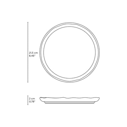 Linhas Bio New White Dessert Plate, 8.46"