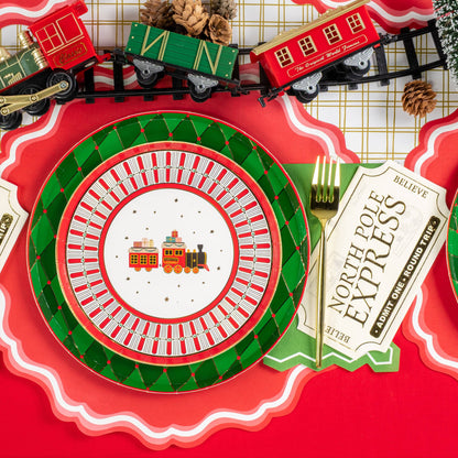 HOL25-CN9- North Pole Express Ticket Napkin