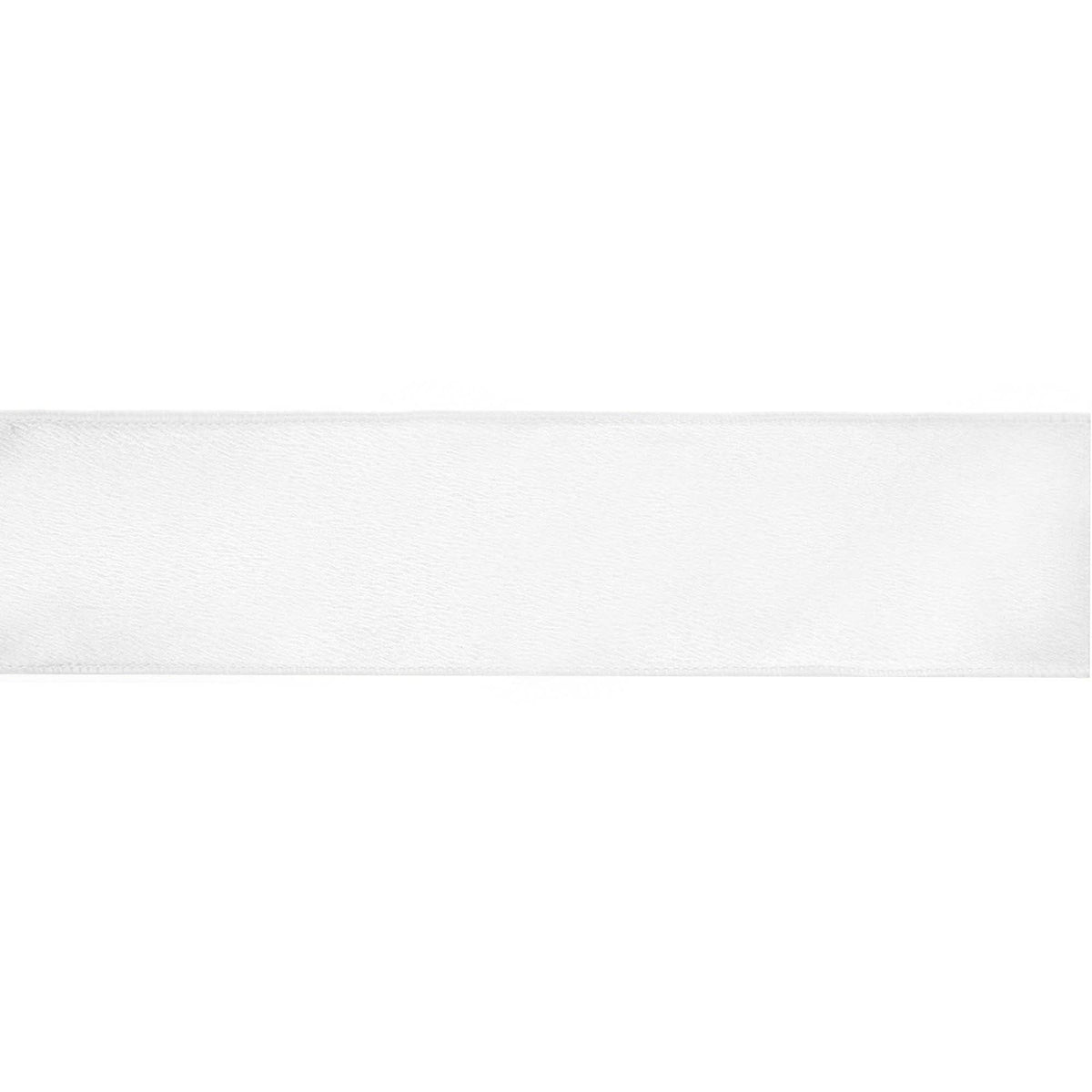 Wired Shimmer Satin Ribbon White 10 Yard Roll