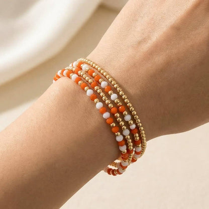 Colorful Game Day Beaded Bracelet Set