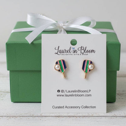 Pickleball Paddles & Pearls Earrings