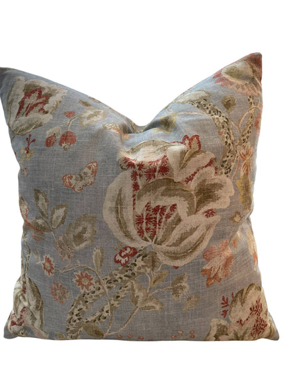 Rachel Floral Throw Pillow with Feather Insert (22 inch)