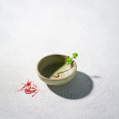 Vikko Stoneware Palm Mini Bowl Sage Green Speckled Brown