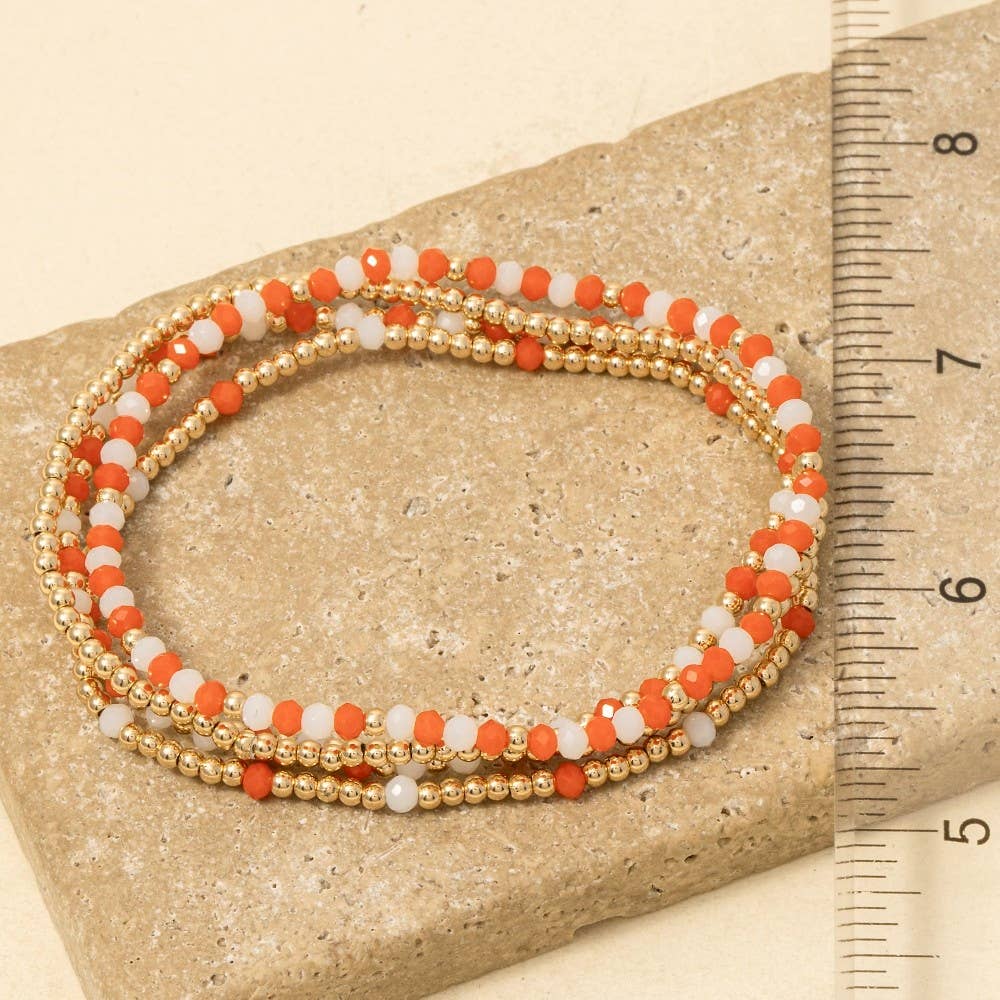 Colorful Game Day Beaded Bracelet Set