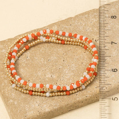 Colorful Game Day Beaded Bracelet Set
